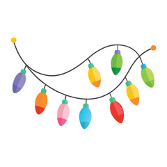 Fototapeta premium Flat Garland Vector Icon with Ribbon for Festive, Party, and Holiday Decoration Concepts