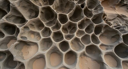 The intricate, honeycomb-like patterns of tafoni weathering.