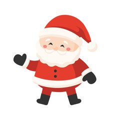 Cute Santa Claus isolated on white background