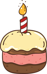 cute cake cartoon doodle hand drawn