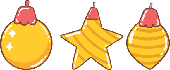 Christmas ornament cartoon doodle hand drawn