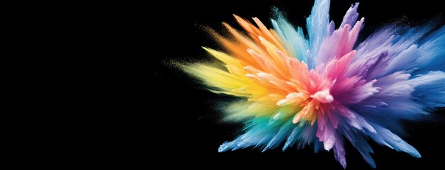 A vibrant explosion of color representing creative innovation against a sleek black background, perfect for inspiring new ideas and marketing concepts
