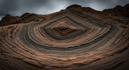 The powerful geological forces visible in folded rock.
