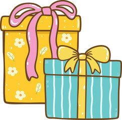 gift box cartoon doodle hand drawn