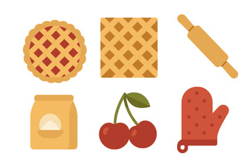 Essential kitchen tools and ingredients for making homemade dessert pie