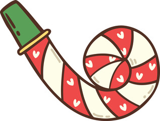 party blower cartoon doodle hand drawn