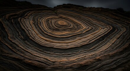 The powerful geological forces visible in folded rock.