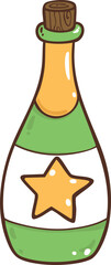 Champagne celebration cartoon doodle hand drawn