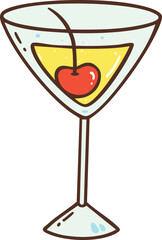 Champagne celebration cartoon doodle hand drawn