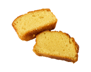 Sliced pound cake isolated on transparent background