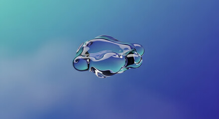 Captivating liquid sculpture with iridescent shimmer and fluid dynamics, perfect for modern science and abstract art projects.