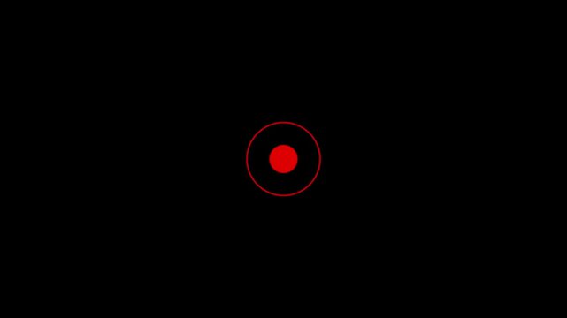 Circular object expands outward from the center, Circle gently pulsing icon 2d Animation with Alpha Matte. on a black background