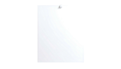 White rectangle paper sheet attached to a black wall with a white tack