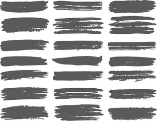 Vector set of grunge paint brush strokes and banners for vintage decoration and design illustration