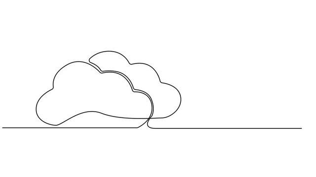 Self-drawing animation continuous drawing one line cloud colloquial, Animated self drawing of continuous line draw cloud. Full length one line animation, Animation of a cloud drawing with one line.