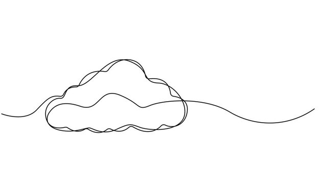 Self-drawing animation continuous drawing one line cloud colloquial, Animated self drawing of continuous line draw cloud. Full length one line animation, Animation of a cloud drawing with one line.
