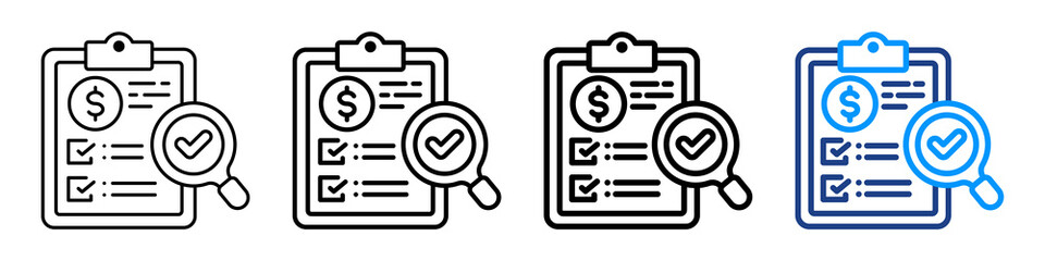 Obraz premium Audit Icon Different Style Outline Collection Set.
