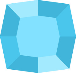 3D Rectangular Diamond Gemstone Illustration