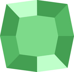 3D Rectangular Diamond Gemstone Illustration