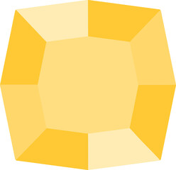 3D Rectangular Diamond Gemstone Illustration