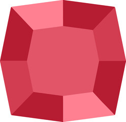 3D Rectangular Diamond Gemstone Illustration