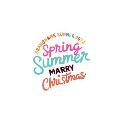 
create a handwritten typography of graphic T-shirt design text " Brandname SPRING -SUMMER 2024 Marry Cristmas
