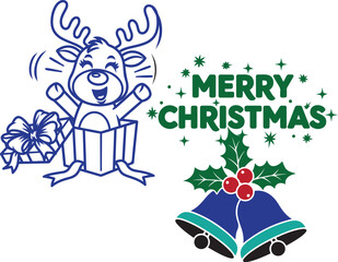 Cute Doodle Christmas Characters Set Vector