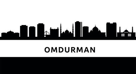 Obraz premium Omdurman skyline silhouette with iconic buildings and landmarks