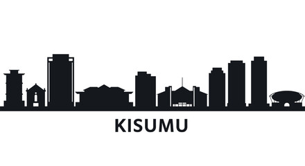 Naklejka premium Kisumu skyline silhouette: iconic urban landmarks