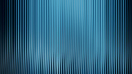 Obraz premium Abstract vertical ribbed texture in deep blue and teal gradient light effect
