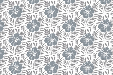 Seamless pattern, hand drawn outline pink Peony flowers on white background