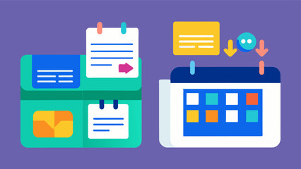 A before and after illustration of a persons memory calendar showcasing how using a personalized one has helped them stay organized and remember important events.. Vector illustration