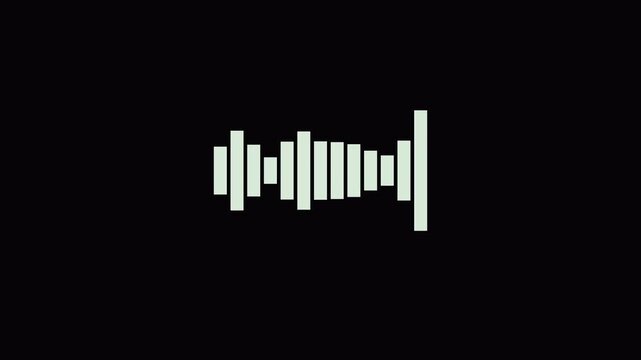 Abstract Sound Wave Audio Spectrum Animation on a transparent background, Animated Audio Waveform Spectrum Visualization with alpha channel.