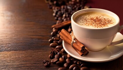 Fototapeta premium cup of coffee with cinnamon