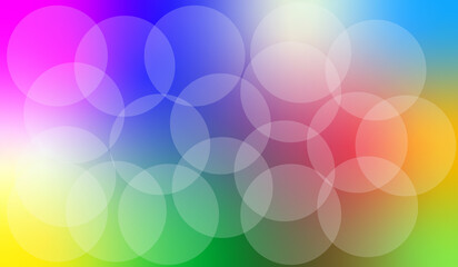 Vibrant rainbow bokeh background with soft glowing circles and gradients