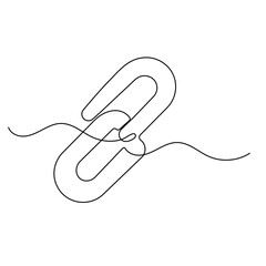Chain link  icon   continuous one line drawing of outline vector illustration 