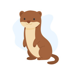 Charming and Playful Illustration of an Adorable Otter, Capturing the Joyful Spirit of This Aquatic Mammal . Forest animal and Woodland fauna