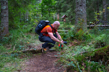 Photographer shooting in Apuseni forest