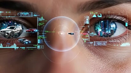 Futuristic Car Technology Displayed Through Augmented Reality Vision. - Powered by Adobe