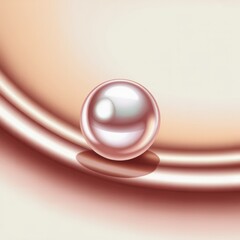 Elegant single pearl resting on smooth silken fabric with soft gradient lighting for luxury beauty and skincare concepts