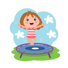 Little girls play. Children's activities.vector template design illustration
