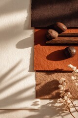 Earthy tones and textures with natural elements for interior design inspiration