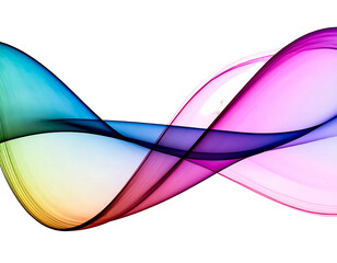 A colorful wave flows across a black background, blending various vibrant hues in a fluid, translucent motion