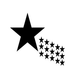 Star Silhouette of the falling of Comets, Meteorites, Asteroids, the sparks of fireworks. Vector design elements isolated on white background