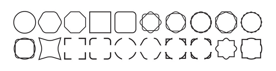 Collection of Geometric and Decorative Frames border