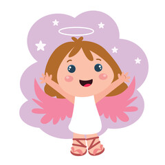 Little girls play. Children's activities.vector template design illustration