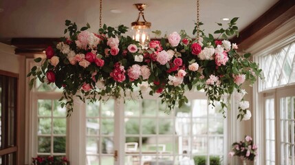 Fototapeta premium Hanging floral display.