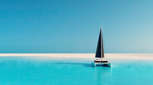 A blue ferry glides silently through a misty river at dawn, enveloped in soft morning light and serene fog