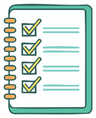 Hand-drawn list with completed tasks and blank lines for writing