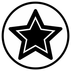 Obraz premium Black Star Icon Inside Circle Outline Design Five Pointed Star Symbol Modern Illustration